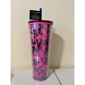 Starbucks Woodland Lace Pink Red Color Changing Cup Holiday 2022